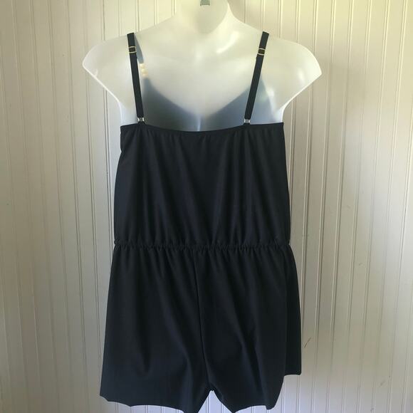 BEYOND CONTROL Retail $139 Black Citizen Blouson Romper Swimsuit Size 16 - Picture 5 of 8